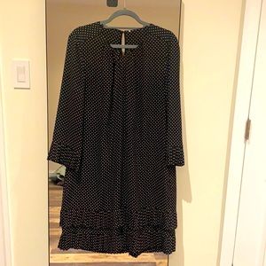 Kate spade long sleeve black and white polka dot dress